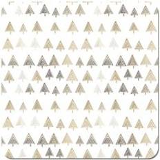 White Coasters Warren Reed Geometric Christmas Tree Pattern Coaster 4pcs