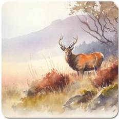 Brown Coasters Warren Reed Stag Deer Colour Set of 4 Coaster 4pcs