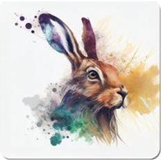 Brown Coasters Warren Reed Hare Close Up Splashart Coaster 4pcs