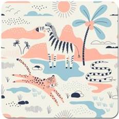 Pink Coasters Warren Reed Wild Savannah Park Set Coaster 4pcs