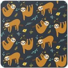 Brown Coasters Warren Reed Cute Sloths Set of 4 Coaster 4pcs