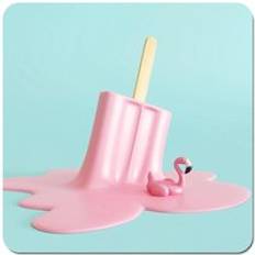 Pink Coasters Warren Reed Flamingo Ice Cream Coaster