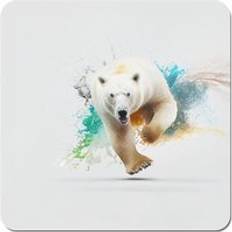 White Coasters Warren Reed Charging Polar Bear Coaster 4pcs