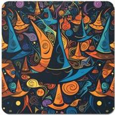 Orange Coasters Warren Reed Imaginative Abstract Witches Hats Coaster 4pcs