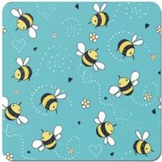 Blue Coasters Warren Reed Hand Drawn Busy Bees Coaster