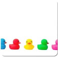 White Coasters Warren Reed Coloured Rubber Ducks Coaster 4pcs