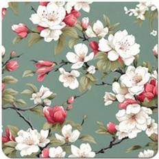 White Coasters Warren Reed White Blossom Set of 4 Coaster 4pcs