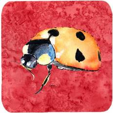 Red Coasters CoolCookware Lady Bug On Red Foam Coaster 4pcs