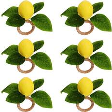 Yellow Napkin Rings Veneka Lemon Lemon Summer Farmhouse Napkin Ring