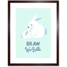 Photography Framed Art ARTERY8 Braw Wee Laddie New Baby Boy Scottish Rabbit Bunny Print Framed Art