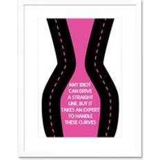 ARTERY8 Woman Curves Inspiration Pink Wall Print Framed Art