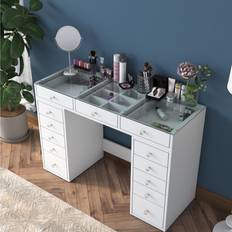 Transparent Sengebord Hanah Home Sminkebord Nova Transparent BJ105 Sengebord