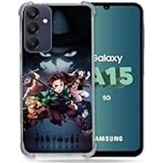 Cokitec Förstärkt fodral för Samsung Galaxy A15 4G/5G Manga Demon Slayer svart