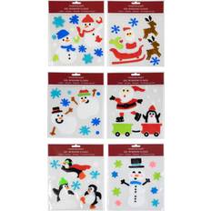 Northlight Set of 6 Double Sided Christmas Gel Window Clings