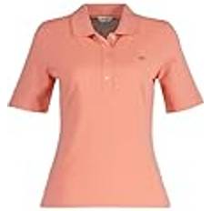 Gant Pink Polo Shirts Gant Slim Sheild Cap Sleeve Pique Polo - Rosa Pesca