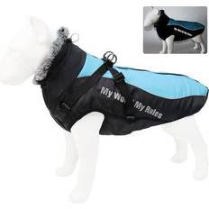 Winwin Blue, 6XL Dog Waterproof Clothes Vest Jacket Winter Coat