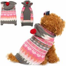 Cats - Dog Clothes Pets GZUK Dog Cat Snowflake Sweater Winter Warm Coat Jacket Clothes Vest Costume Jacket