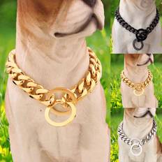 Pets Zeus 18Inch Collar Non-scalable Anti-Chew Stainless Steel Dog Chain Collar