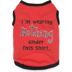 Pets XZGSTORE Red, I wear nothing, L Pet Puppy Clothes Dog Cat T Shirt Outfit Costume