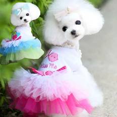 Pets Zeus XL Pet Dress Breathable Love-hearts Pattern Cotton Summer Pet Dog Princess Skirt