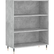 Schwarz Bücherregale vidaXL Engineered Wood Concrete Grey Bücherregal 90cm