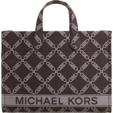 Michael Kors Damen Tragetaschen Michael Kors Gigi Large Empire Logo Jacquard Tote Bag - Chocolate Multi