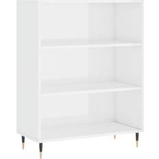 vidaXL Engineered Wood White High Gloss Bokhylla 90cm