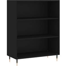 vidaXL Engineered Wood Black Bokhylla 90cm