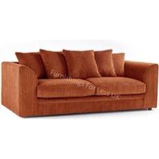 3 Seater - Orange Sofas Furnishings For Less UK Luxor Jumbo Cord Sofa 3 Seater