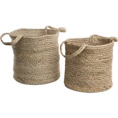 Boxes & Baskets on sale Beliani of 2 Jute Sand Basket 3pcs