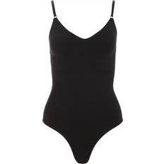 Clothing Quiz Womens Black Seamless Strappy Bodysuit Nylon