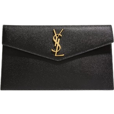 Saint Laurent Uptown Calfskin Leather Envelope Clutch - Noir