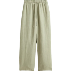 Damen - Leinenhosen H&M Linen-Blend Pull-On Pants - Light Khaki Green