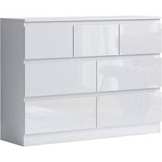 Fwstyle Large White Gloss Chest of Drawer 106x81cm