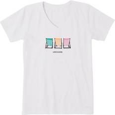 Life is Good Womens Beach Chair Stripe Crusher T-Shirt