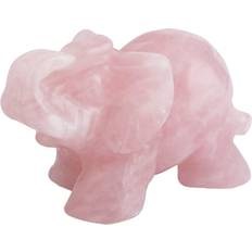 Pink Figurines LimbO Quartz Elephant Pocket Statue Kitchen Guardian Healing Figurine