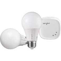 Light Bulbs Sengled Element Classic Smart E27 Base, Dimmable Light Soft White 2700K 60W Equivalent, Starter Kit 2 A60 Bulbs hub Works with Alexa and Goog