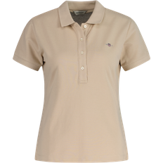 Gant Beige Polo Shirts Gant Polo Manga Corta Slim Sheild Cap Pique - Beige