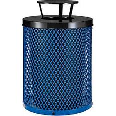 Blue Waste Disposal Global Industrial Outdoor Diamond Steel Trash Can With Rain Bonnet