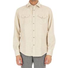 Eleventy Western Denim Skjorte Beige