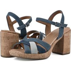 Heeled Sandals White Mountain Dubonnet Blue/Denim/Multi/Fabric Women's Sandals