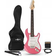 Gear4music 3/4 LA Electric Guitar Miniamp, Pink