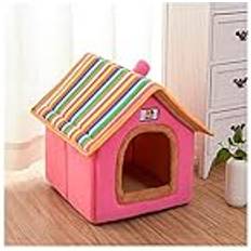 BUUNHI Stor Pet Hund Bed Cat House Cave Bekvämt tryck kennelmatta