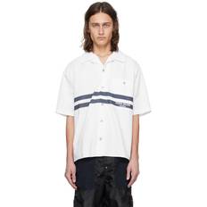 Stone Island Shirts Stone Island White Striped Shirt V0001 WHITE