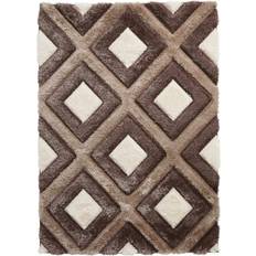 Polyester Carpets Think Rugs Olympia GR224 Shaggy Rug Brown, Beige 80x150cm