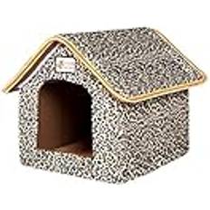 BUUNHI Stor Pet Hund Bed Cat House Cave Bekvämt tryck kennelmatta