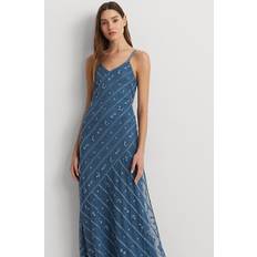 Ralph Lauren Dresses Ralph Lauren Women's Striped Floral Tulle Gown Indigo Dusk