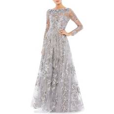Mac Duggal Sequin Long Sleeve A-line Gown