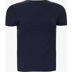 Adanola Tops Adanola Womens Navy Blue Ultimate Slim-fit Stretch-woven T-shirt