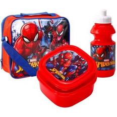 Marvel Spiderman Insulated 3 Piece Lunch Bag Set Boys Sandwich Box Sports Bottle